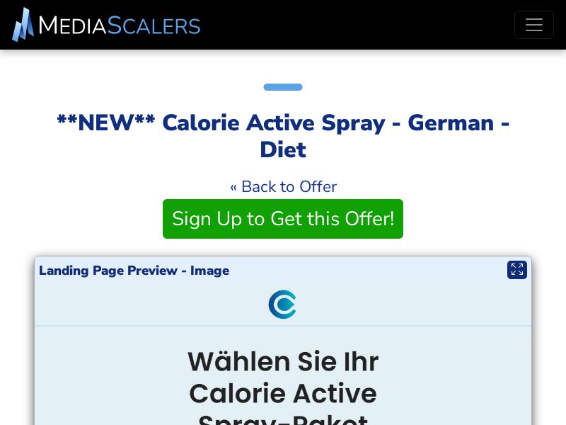 Calorie Active Spray - German - Diet {+Quiz, DTC} [LU]