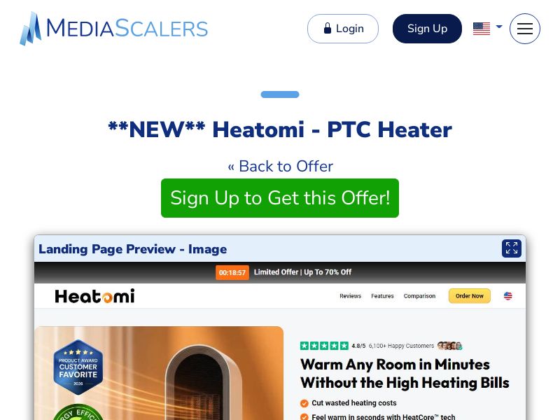 Heatomi - PTC Heater {+Alt-Landers, DTC, Advertorial} (Event Tracking) [US, DE, CA, AU, UK, FR, IL, +229 More]
