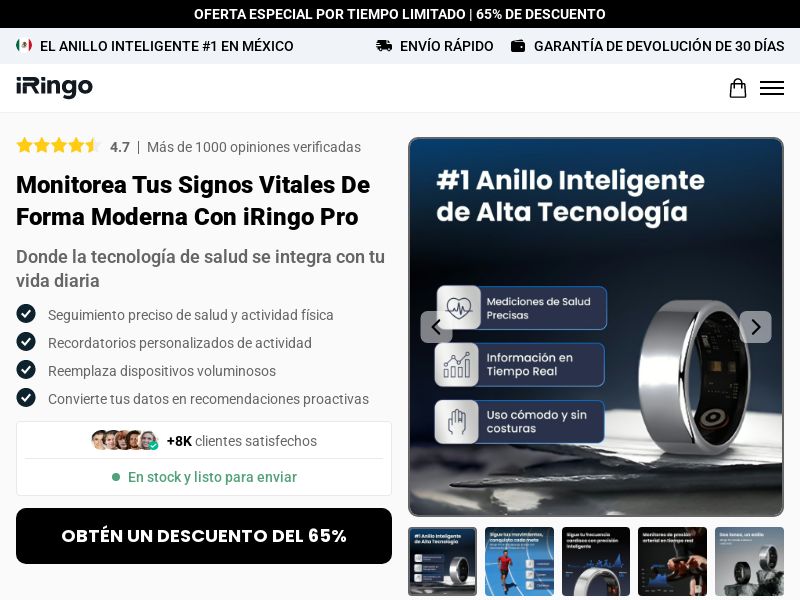 iRingo Pro Smart Ring Tracker [LATAM] (Social,Banner,Native,Push,SEO,Search,Brand Bidding) - CPA