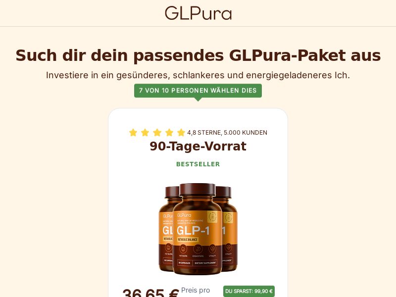 ! HOT OFFER - GLPura - Diet - DTC LP [DE,AT,FR,BE,CH,DK,SE,FI] (Banner,Native,Social,Search,SEO,Brand Bidding) - CPA 
