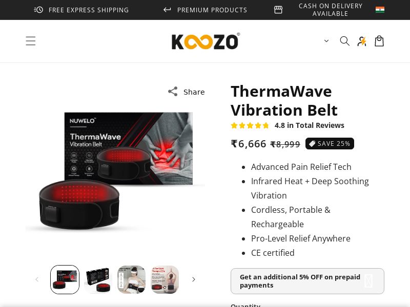 ThermaWave Vibration Belt By Nuwelo CPA - India**
