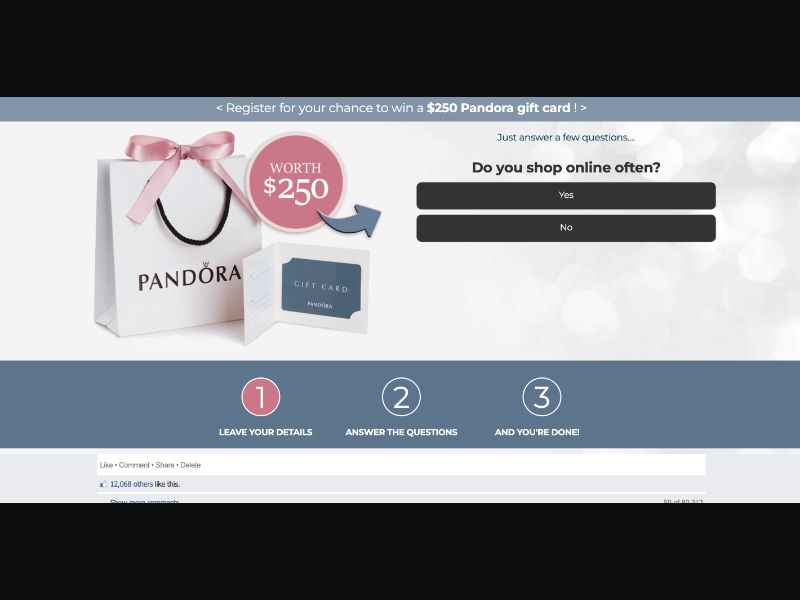 NZ - Quiztionnaire - Pandora Giftcard - (CPL)