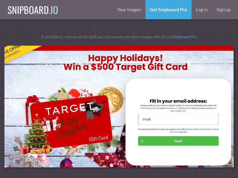 YouSweeps - Win a $500 Target Gift Card Christmas US - SOI *PREFILL*