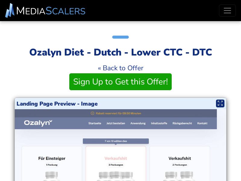 Ozalyn Diet - Dutch - Lower CTC - DTC (Event Tracking) [NL, BE]