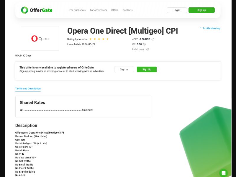 Opera One Direct - WW - CPI