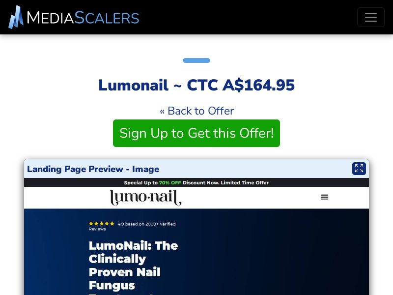 Lumonail ~ CTC A$164.95 {+Advertorial, DTC, Alt-Landers} (Event Tracking) [AU]
