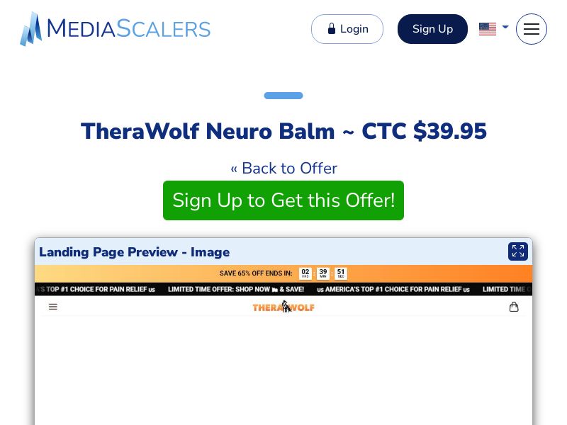 TheraWolf Neuro Balm ~ CTC $39.95 {+Advertorial, DTC, Alt-Landers} (Event Tracking) [US, DE, CA, AU, UK, FR, IL, +232 More]