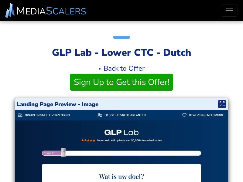 GLP Lab - Lower CTC - Dutch (Event Tracking) [BE]