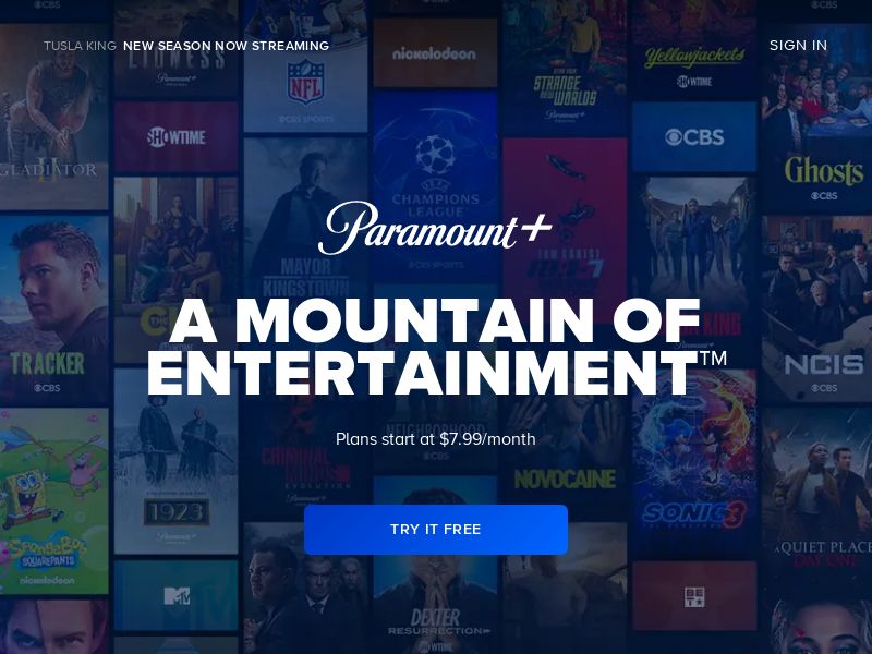 Paramount+ Video On Demand (Main Page) - CPA Free Trial - US