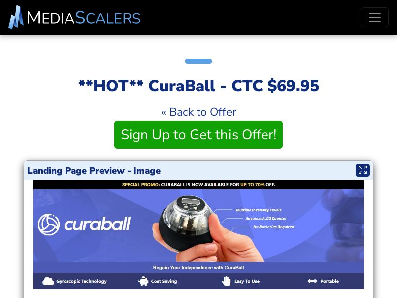 CuraBall - CTC $69.95 (Event Tracking) [US]