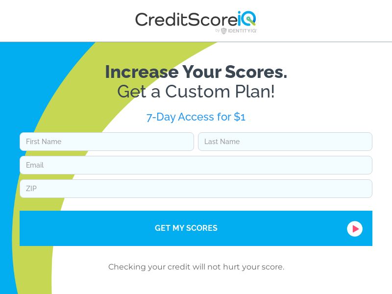 CreditScoreIQ - $1 7 Day Trial, $34.99 - (Proof Needed)