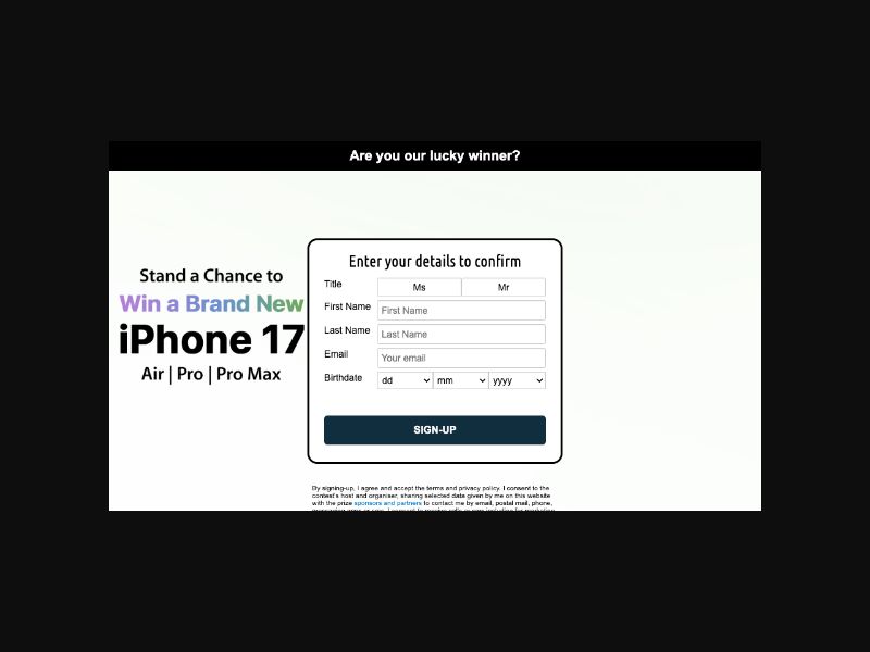 Win a iPhone 17 - SOI (SG)