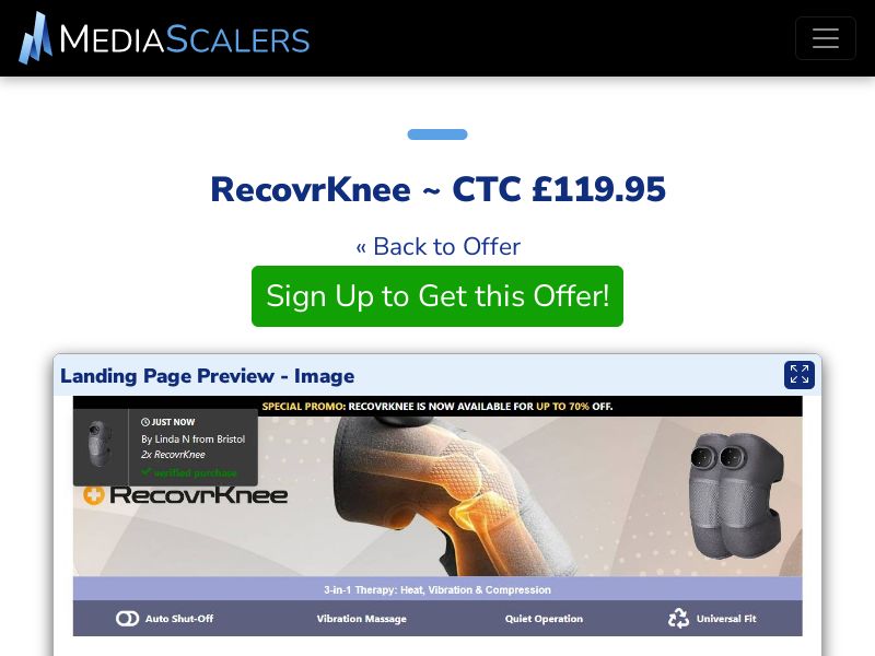 RecovrKnee ~ CTC £119.95 {+DTC, Alt-Landers} (Event Tracking) [UK]
