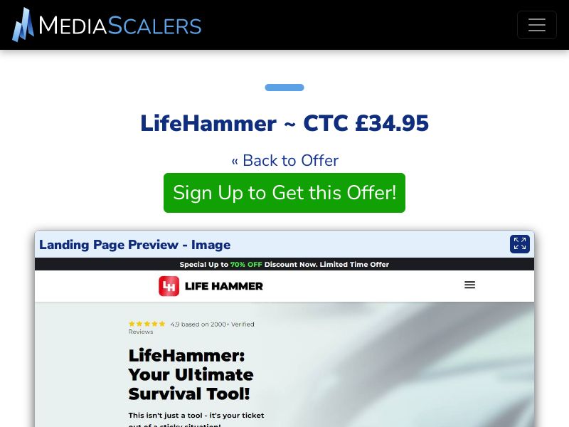 LifeHammer ~ CTC £34.95 {+DTC, Alt-Landers} (Event Tracking) [UK]