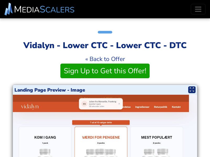 Vidalyn - Lower CTC - Lower CTC - DTC (Event Tracking) [DK]
