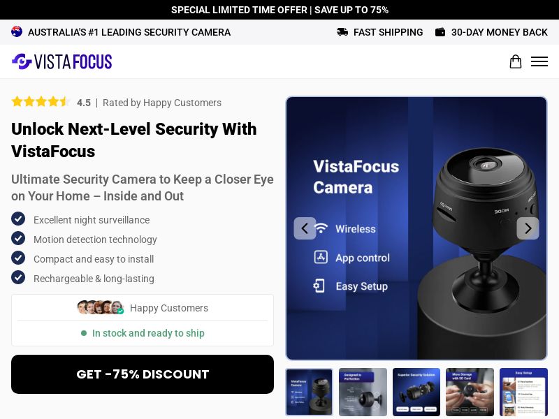 ! NEW OFFER - VistaFocus Mini Wifi Camera - DTC [AU] (Social,Banner,Native,Push,SEO,Search,Brand Bidding) - CPA