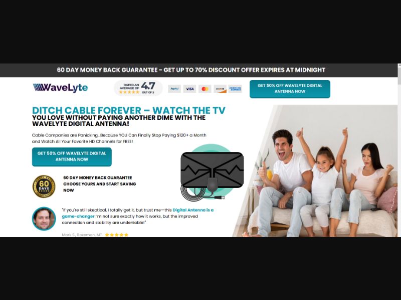 [WEB+MOB] Wavelyte Digital Antenna - CTC $49.99 /US CPS *FB Pixel*