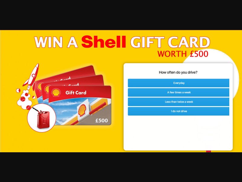 UK - Quiztionnaire - Petrol Shell £500 - (CPL)