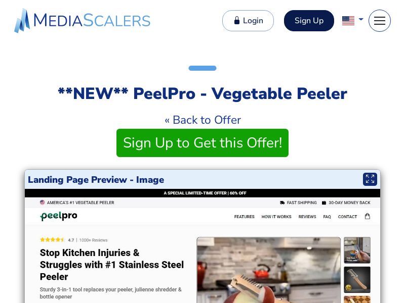 PeelPro - Vegetable Peeler {+Alt-Landers, DTC} (Event Tracking) [US, DE, CA, AU, UK, FR, IL, +229 More]