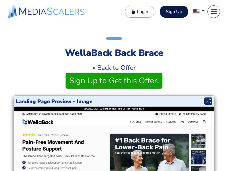 WellaBack Back Brace {+Advertorial, DTC, Alt-Landers} (Event Tracking) [US, DE, CA, AU, UK, FR, IL, +232 More]