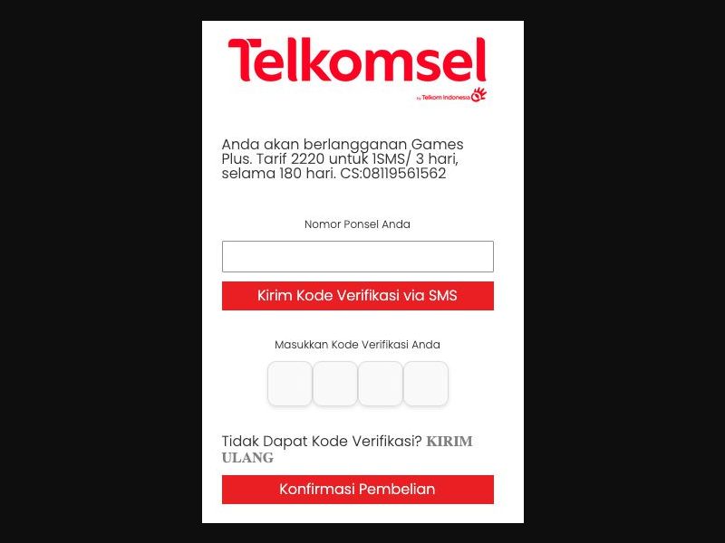 36339 - ID - [MOB] - Games Plus (non-billable) - Telkomsel - PIN