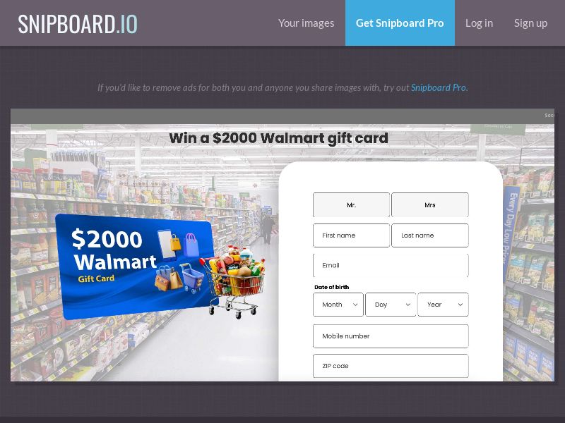 YouSweeps - Win $2000 Walmart gift card US - SOI