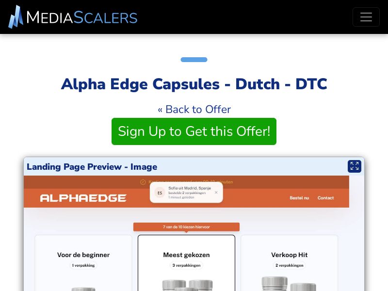 Alpha Edge Capsules - Dutch - DTC (Event Tracking) [BE]