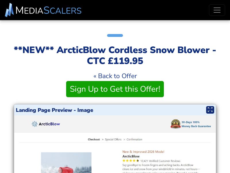 ArcticBlow Cordless Snow Blower - CTC £119.95 {+DTC, Alt-Landers} (Event Tracking) [UK]