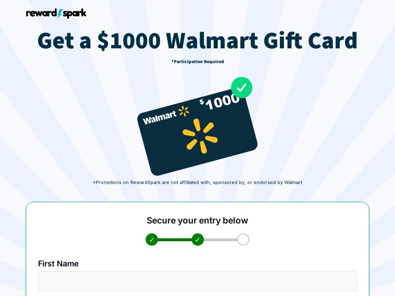 RewardSpark - $1000 Walmart - CPA | US