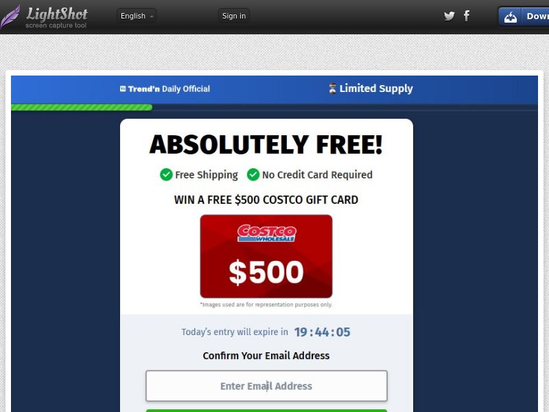 TrendnDaily (Social) - $500 Costco Gift Card - CPL | US