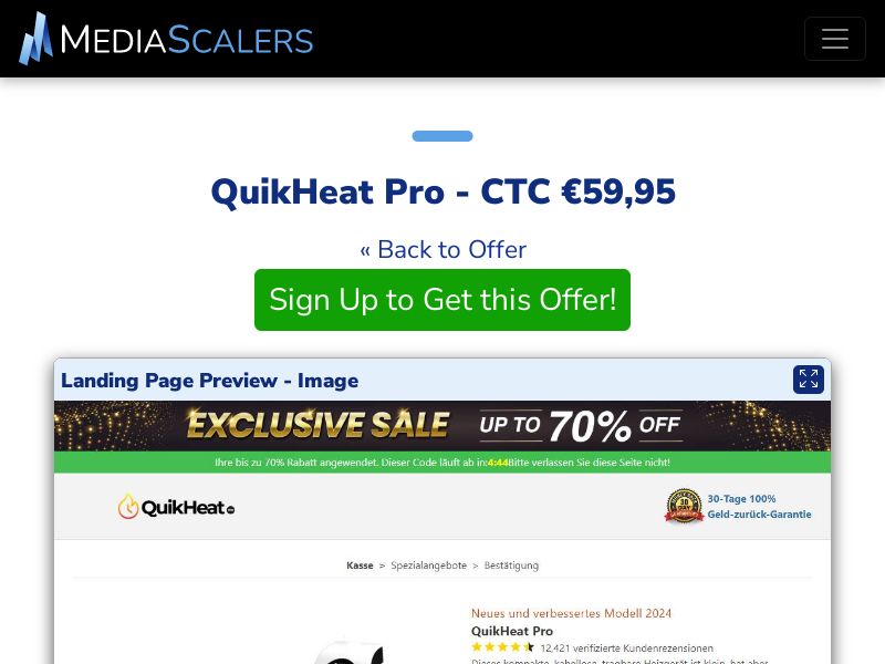 QuikHeat Pro - CTC €59,95 {+DTC} (Event Tracking) [DE, AT]