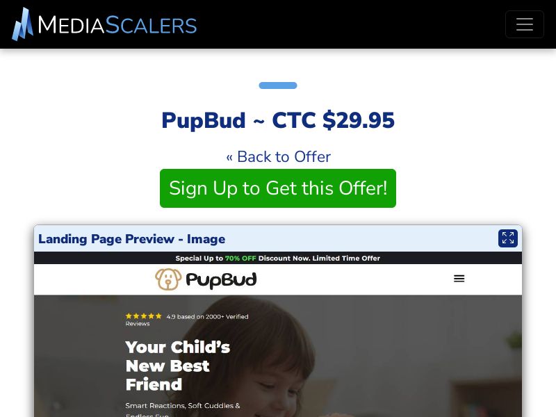 PupBud ~ CTC $29.95 {+DTC, Alt-Landers} (Event Tracking) [US]