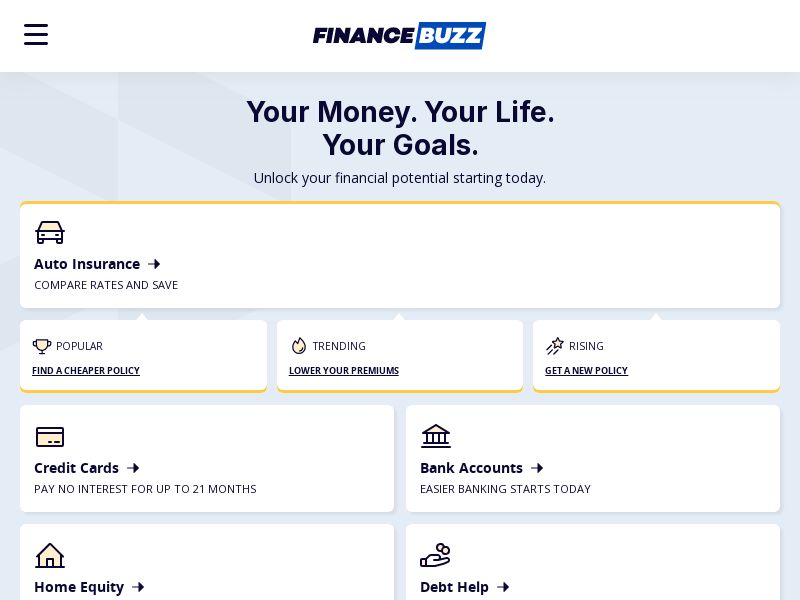 FinanceBuzz Auto Insurance | US