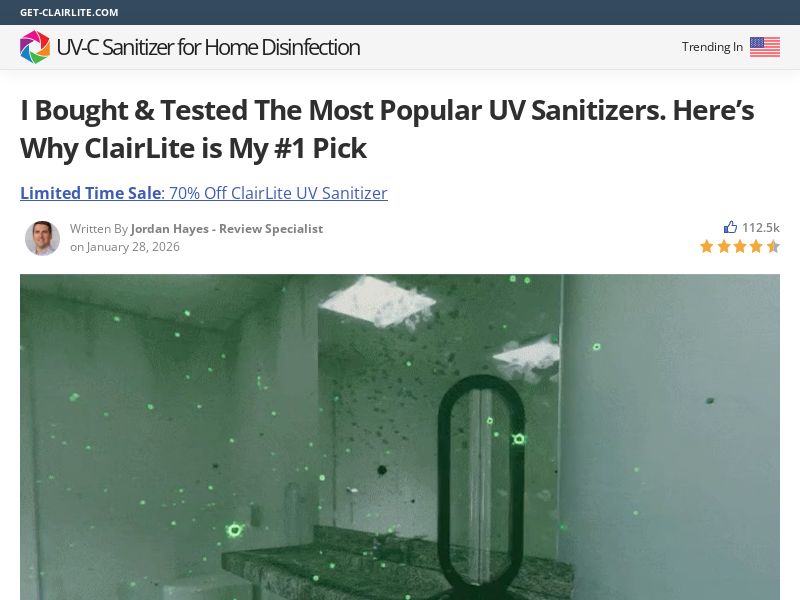 ! NEW OFFER - Clairlite UV Sanitizer - Advertorial [INTL] (Social,Banner,Native,Push,SEO,Search,Brand Bidding) - CPA