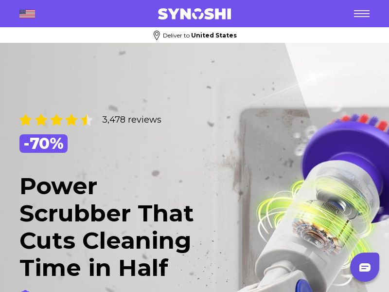 Synoshi PRO - Power Spin Scrubber [INTL] (Banner,Native,Social,Search,SEO) - CPA {No BrandBidding}