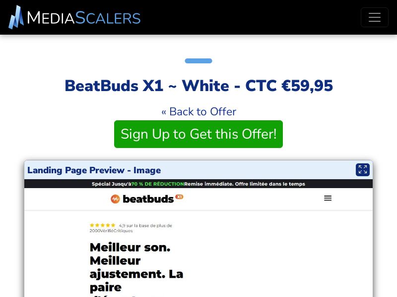 BeatBuds X1 ~ White - CTC €59,95 {+DTC, Alt-Landers} (Event Tracking) [FR]