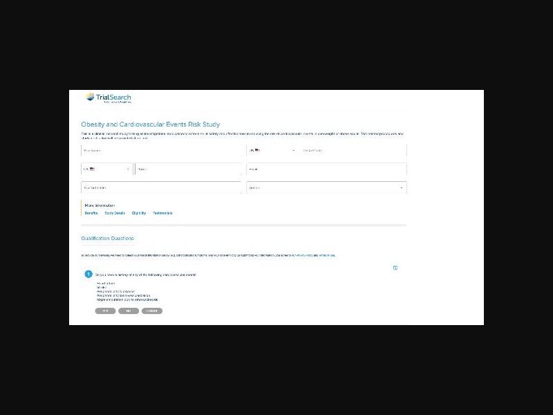 Clinical Trial Search - Obesity and Cardiovascular Events Risk Study - CPL (US)