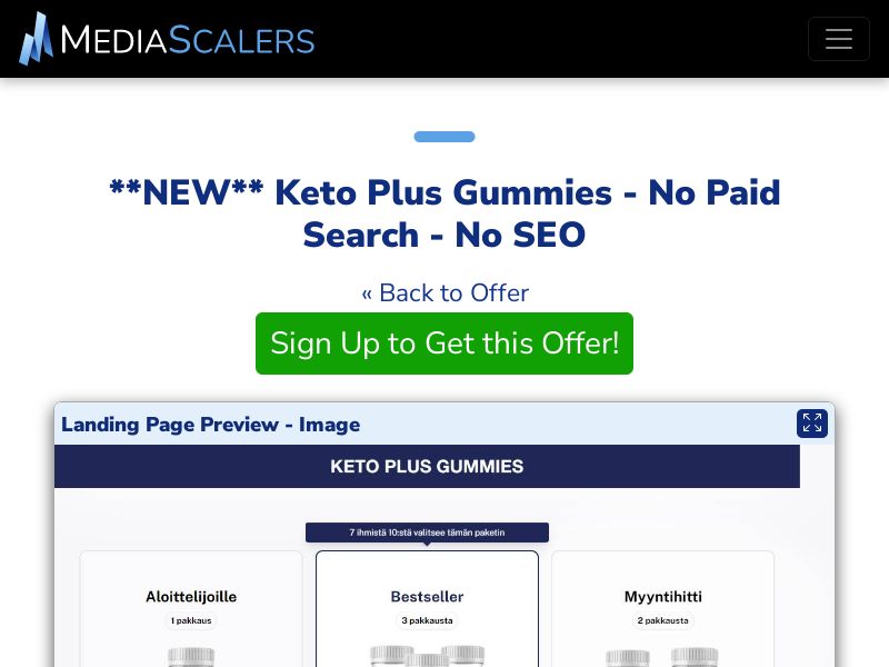 Keto Plus Gummies - No Paid Search - No SEO {+DTC} [FI]