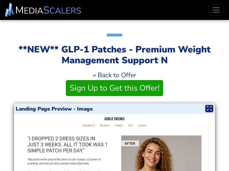 GLP-1 Patches - Premium Weight Management Support N {+DTC, Alt-Landers, Advertorial} (Event Tracking) [US, DE, CA, AU, UK]