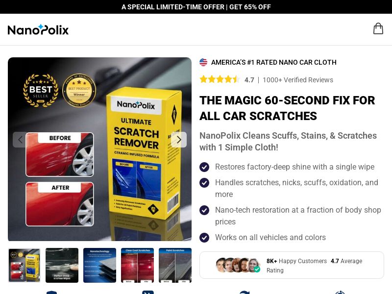 ! NEW OFFER - NanoPolix Nano Car Cloth - DTC [INTL] (Social,Banner,Native,Push,SEO,Search,Brand Bidding) - CPA 