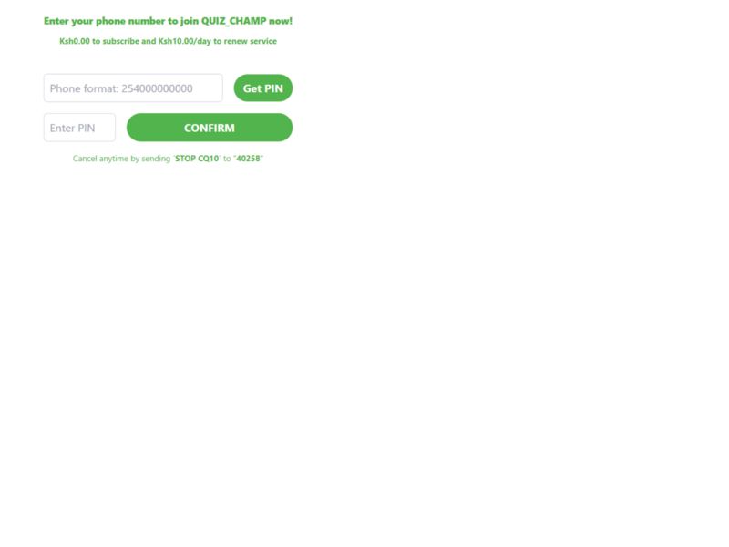 Quiz Champ MFilter Safaricom