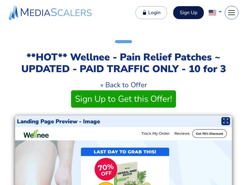 Wellnee - Pain Relief Patches ~ UPDATED - PAID TRAFFIC ONLY - 10 for 3 {+Advertorial, DTC, Multi-Lang, Alt-Landers} (Event Tracking) [US, DE, CA, AU, UK, FR, IL, +232 More]