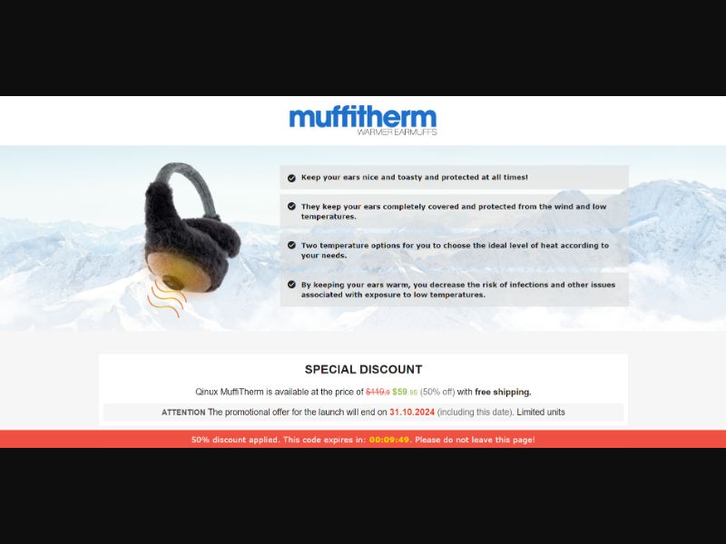 [WEB+MOB] Qinux MuffiTherm - Warmer Earmuffs /International (112 GEOs) CPS *FB/TT/Google/Taboola Pixel*