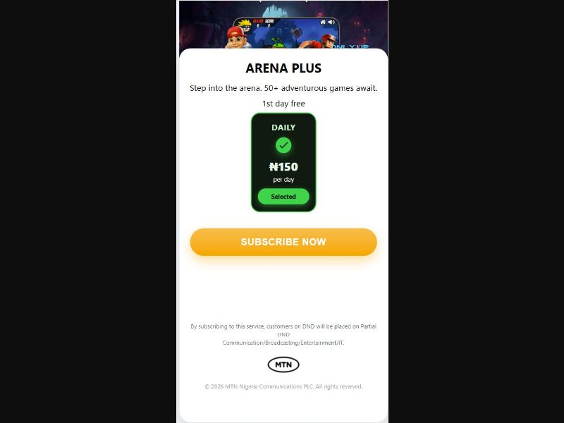 38959 - NG - [MOB] - Arena plus - MTN - Evina - 1 Click