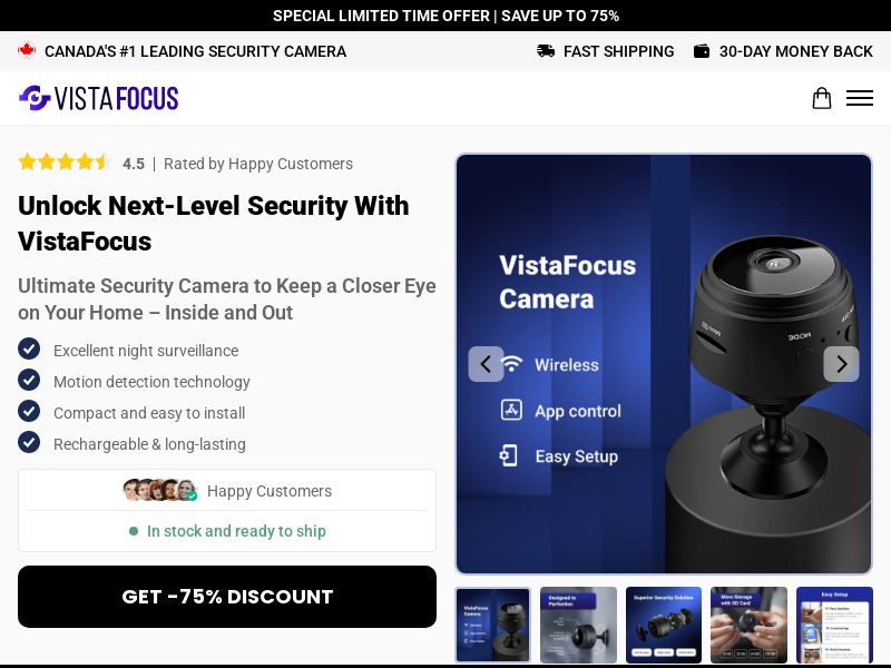 ! NEW OFFER - VistaFocus Mini Wifi Camera - DTC [CA] (Social,Banner,Native,Push,SEO,Search,Brand Bidding) - CPA