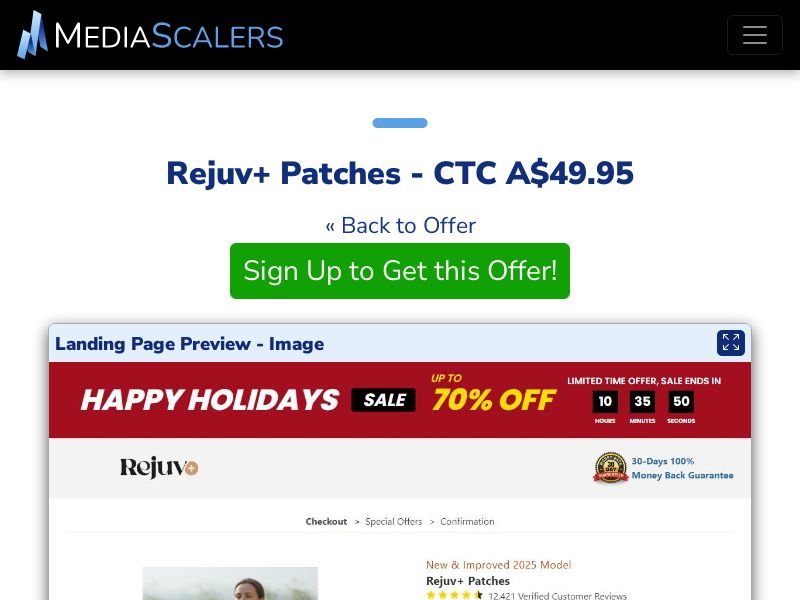 Rejuv+ Patches - CTC A$49.95 {+DTC, Alt-Landers} (Event Tracking) [AU]