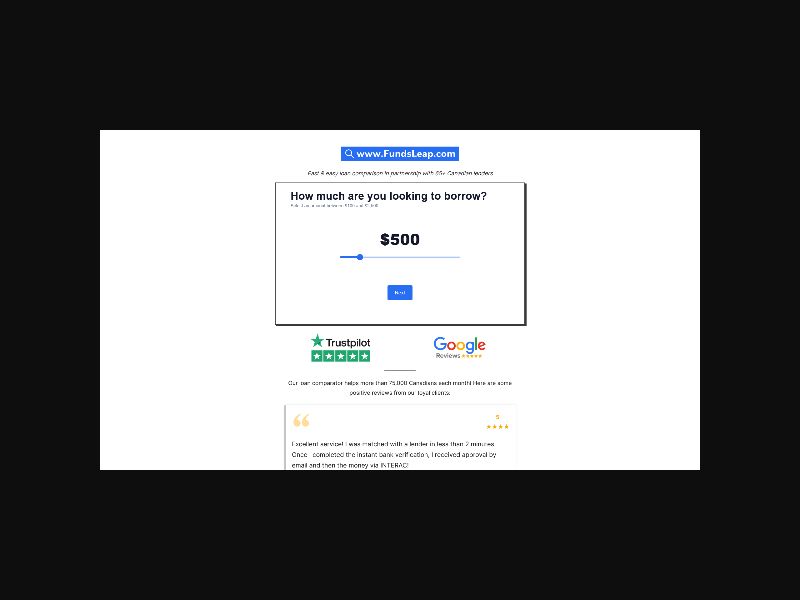 FundsLeap - Payday Loans - RevShare (CA)