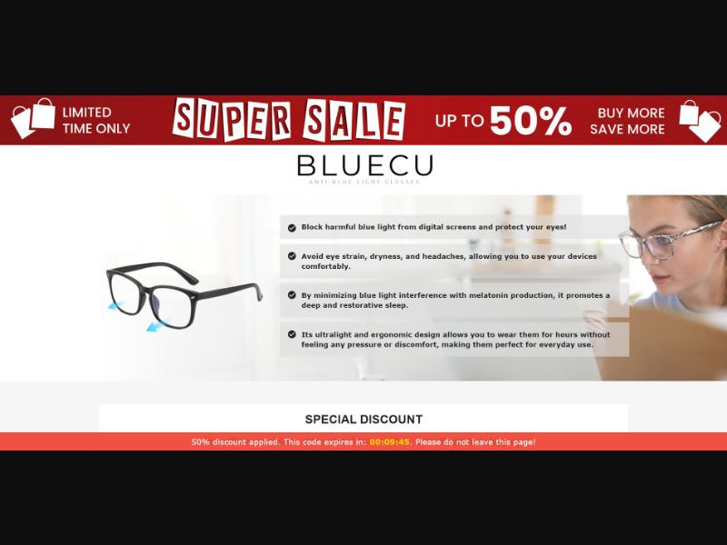[WEB+MOB] Qinux Bluecu – Anti-blue light Glasses /International (112 GEOs) CPS *FB/TT/Google/Taboola Pixel* [Approval Required]
