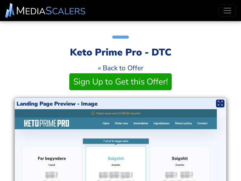 Keto Prime Pro - DTC (Event Tracking) [DK]