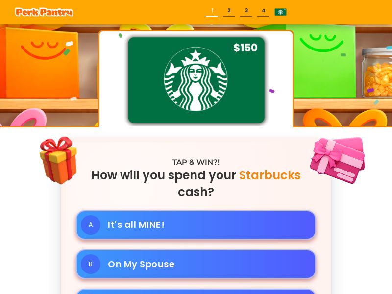 PerkPantry Starbucks $150